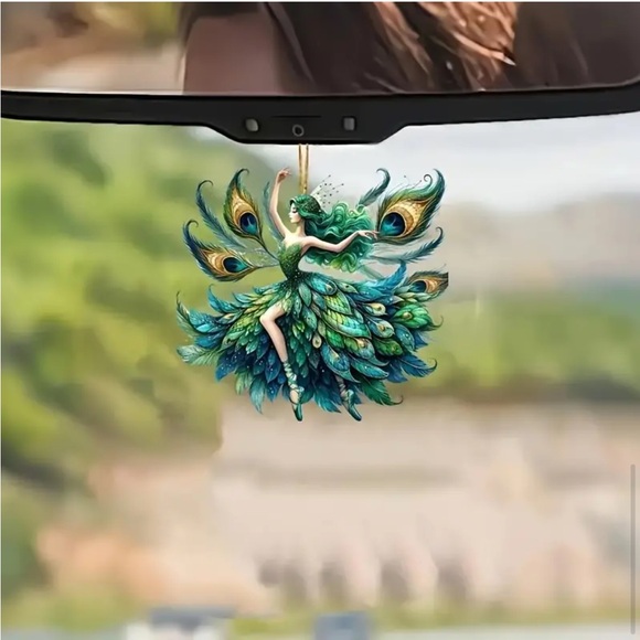 Peacock Fairy Sun Catcher Acrylic 2D Ornament Charm - Picture 4 of 9